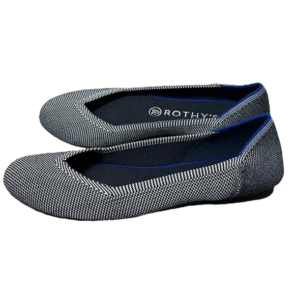 Rothy’s Women’s Retired White & Black Birdseye Flats Size 8.5 Like New! - Picture 3 of 6